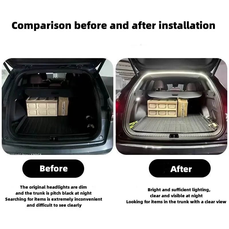 ل 2017-2025 هوندا نسيم سطوع عالية الجذع الإضاءة المحيطة ضوء الديكور الداخلي LED الخلفي مصباح إضاءة صندوق السيارة بار #2