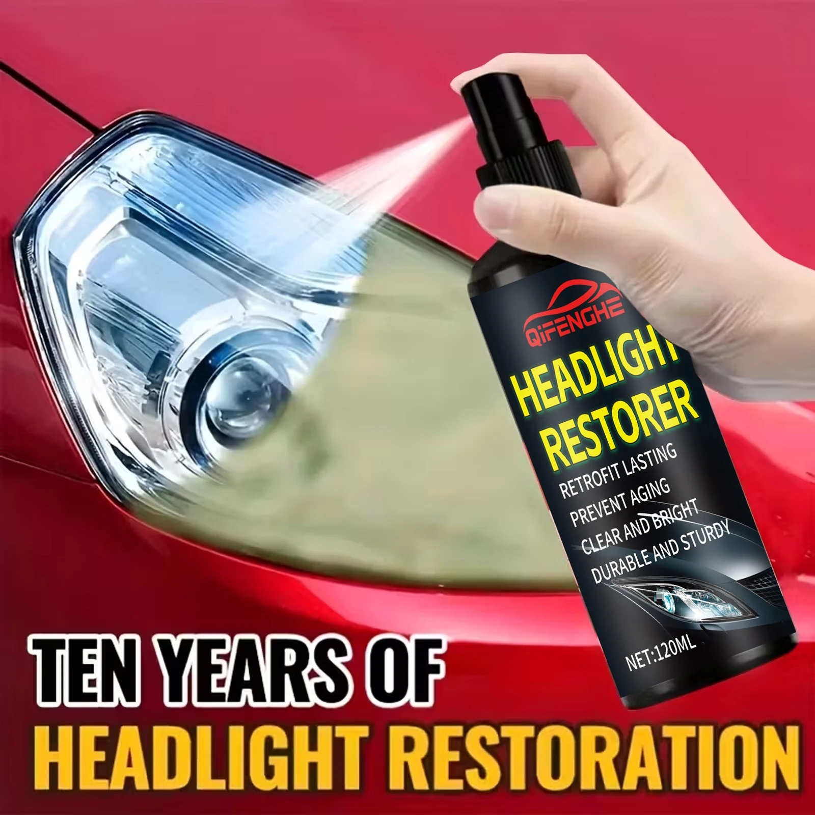 Headlight Restoration and Protection Renovation Treatment, Headlight Restoration Kit, Polishing Cleaner for Cars, Trucks, Motorc