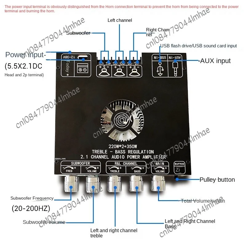 2.1 channel TPA3255 potentiometer integrated AS21P potentiometer external AS21P220W*2+350W