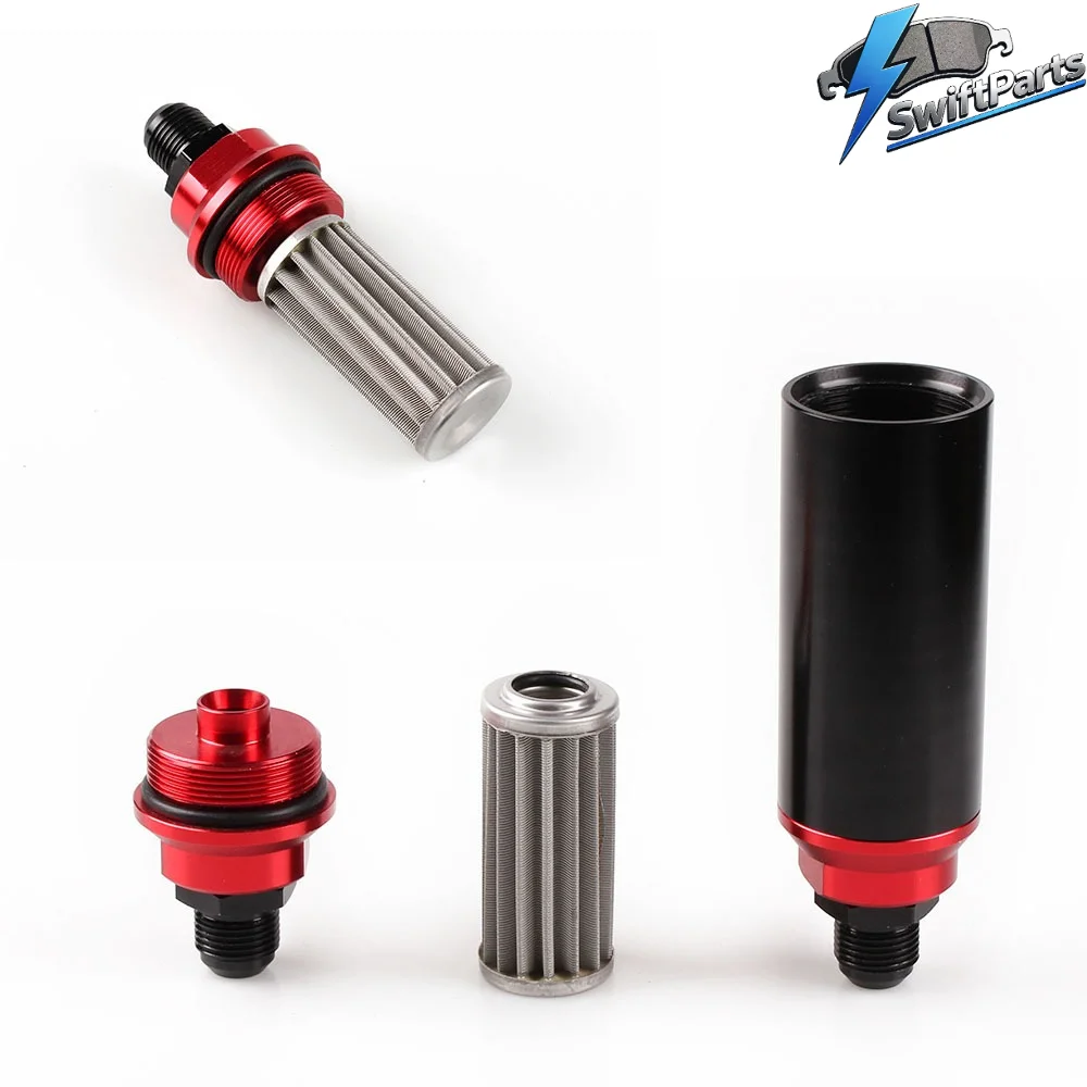 44MM 50MM 60μm 100μm Oil Fuel Filter AN6 AN8 AN10 Adapter Car Modification Fuel Oil Filter Cartridge Connector