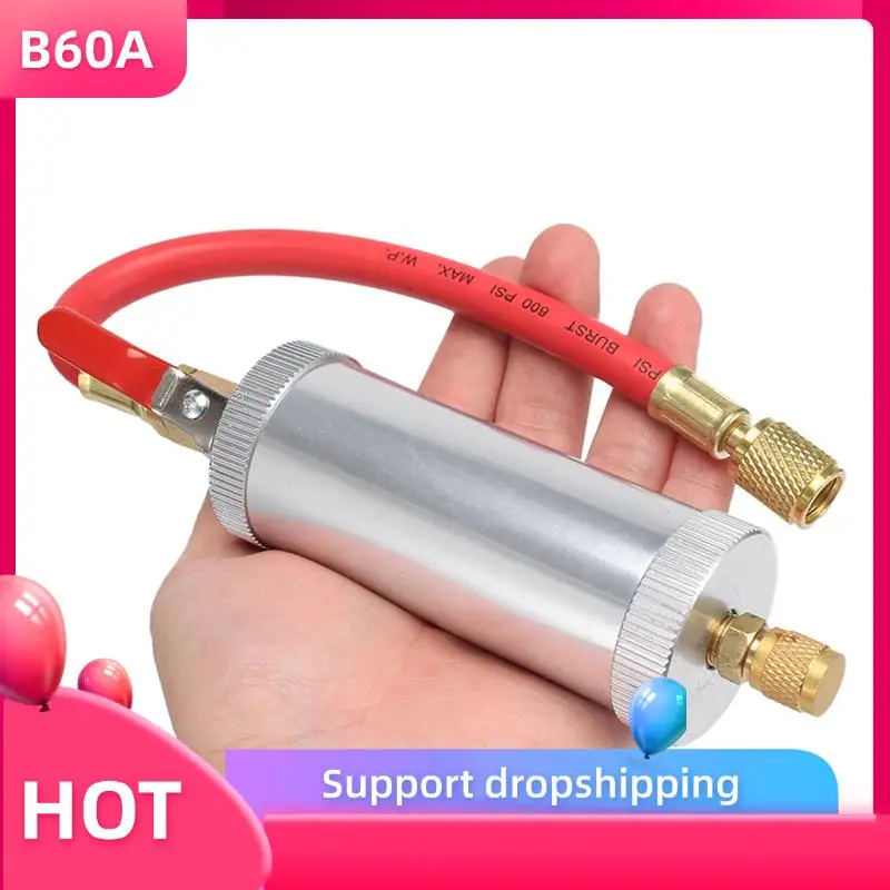 

B60A Dye Injector Air Conditioning Car Oil Injection R12 R134A R22 Dye Injection 2 Ounce Pure Liquid Coolant Filler Tube