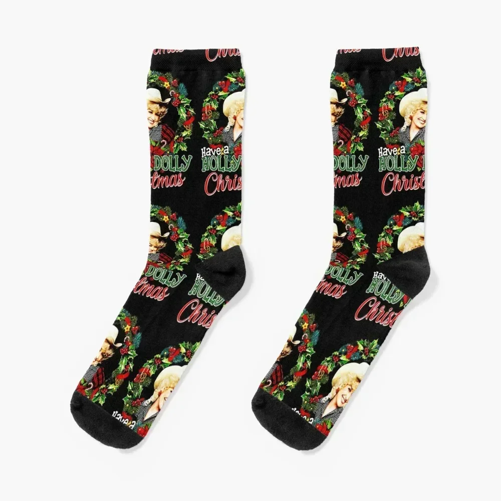 

Have A Holly Dolly Christmas Funny Socks christmas gifts Hiking boots luxury Non-slip Boy Child Socks Women's