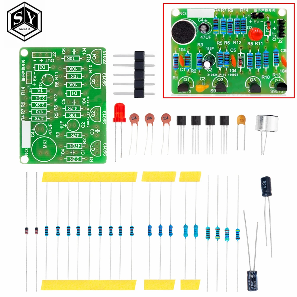 Electronic Acoustic Clap Control Switch DIY Kit Sound Sensor Electronic Circuit DIY Suit Integrated PCB Module