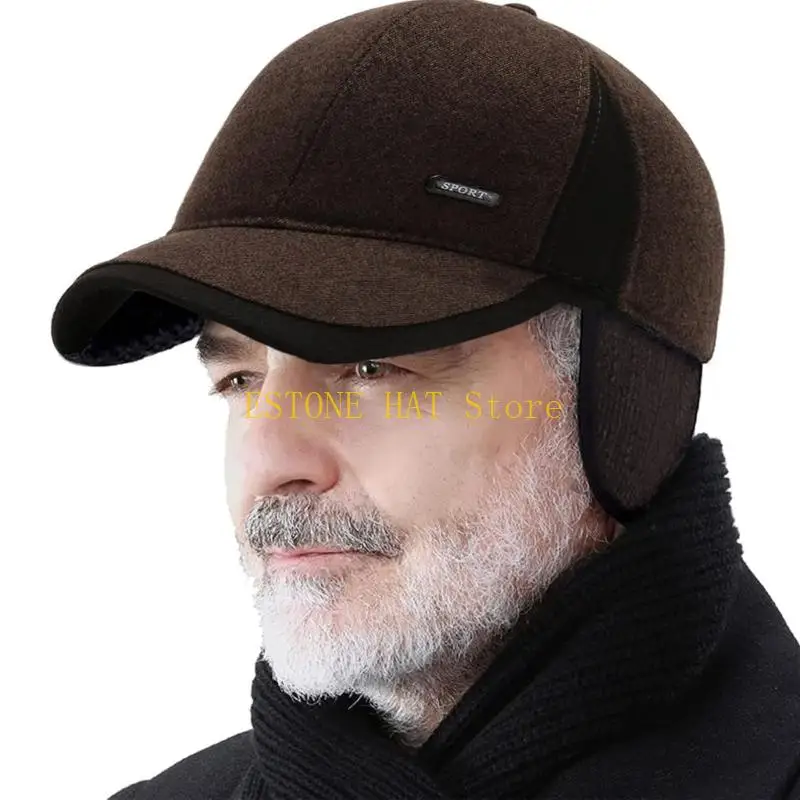 49MF Ear Coverage Baseball Hat for Cold Day Walks and Daily Rides, Soft Lining, Short Brims and Adult Back Adjustment