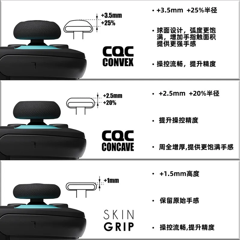 Teschio e Co. Set di impugnature per pollice Cappucci per levetta per accessori per gamepad Joycon Switch 2