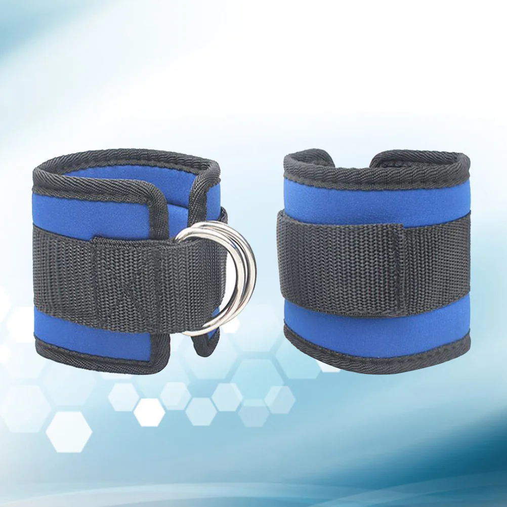 2 قطعة الأشرطة الكاحل D حلقة لتمارين الساق الصالة الرياضية الأزرق قابل للتعديل الأصفاد الوزن التدريب Glutes أوتار الركبة الكاحل الأشرطة #3