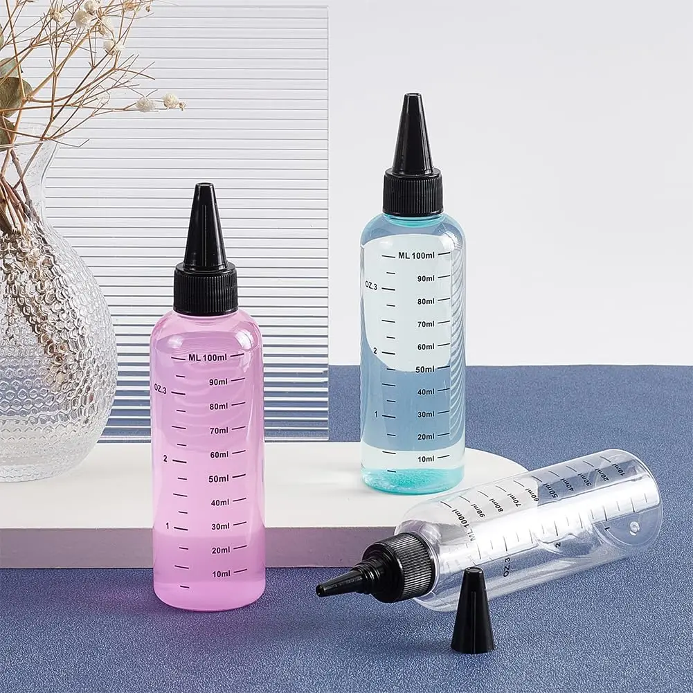 1pcs 30-500ml PET Plastic Pointed Bottles with Twist Top Cap Plastic Graduated Dropper Water Liquid Bottles for Ink Liquid Oils