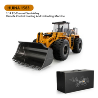 HUINA 1583 1:14 22-Way Semi-Alloy Remote Control Loader And Unloader Engineering Vehicle Bulldozer Forklift Toy