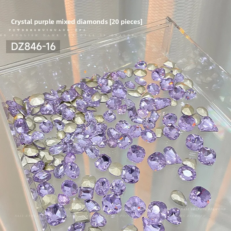 Gemischte Trendige Candy-Soda Spitzrückseitige Nagelrhinestones Kristall Bunte Herz-Candy Unregelmäßige Nageldiamanten Großhandel 6-14mm – Detail 15