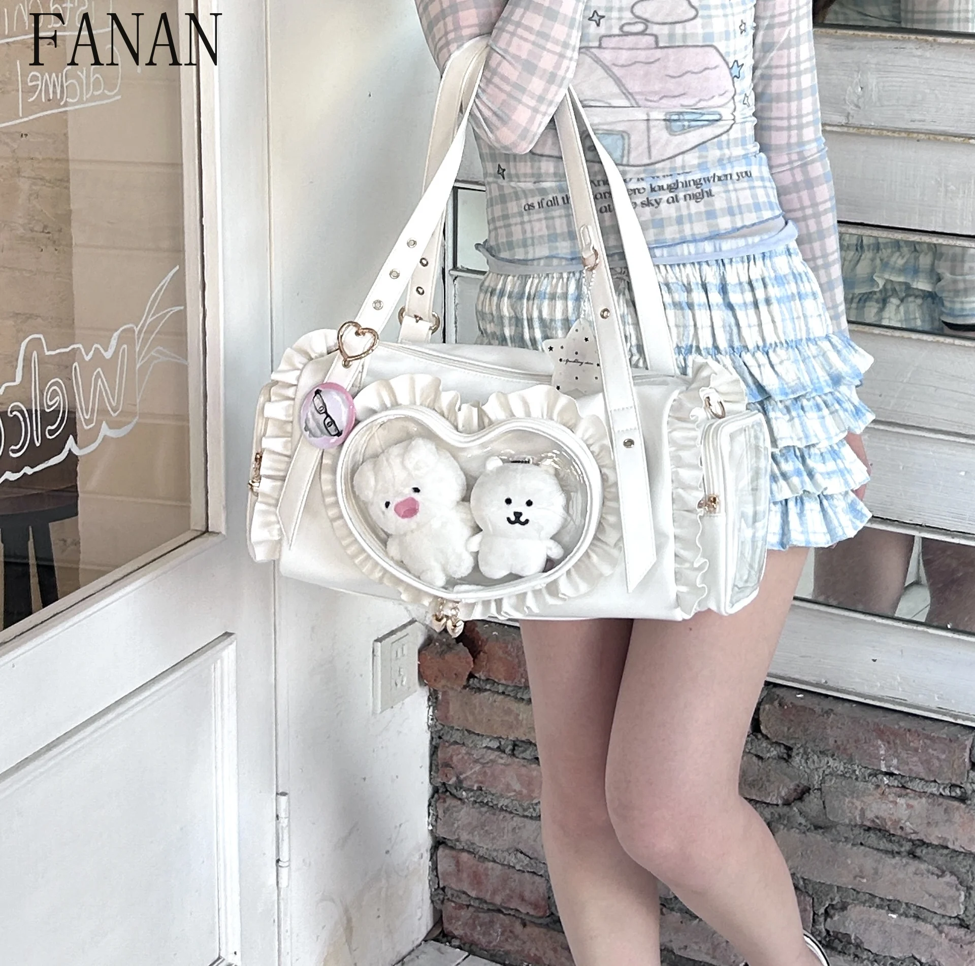 

Lolita Style Girl Bag Lace Large Single Shoulder Bags Femme Sweet and Cute Fashion Women's Handbags 2025 New Casual Handbag