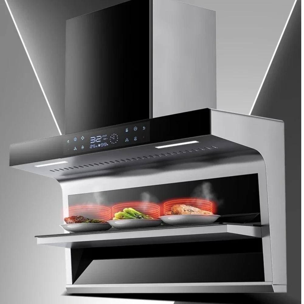 # for Smart Control Keep Food Warm Smoke Sensing Wall Mounted Range Hood Gold Cooker Exhaust Hood For Kitchen Filter Extractor