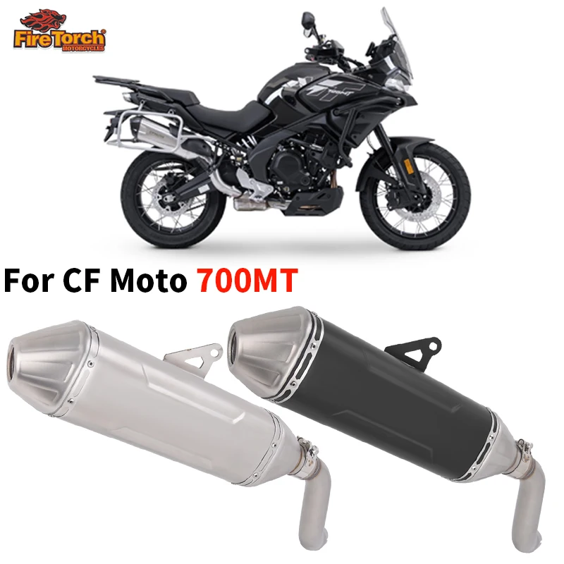 Slip On For CFMOTO 700MT 700 MT 2025 2026 Motorcycle Exhaust Escape Moto System Middle Link Pipe Removable DB Killer Muffler