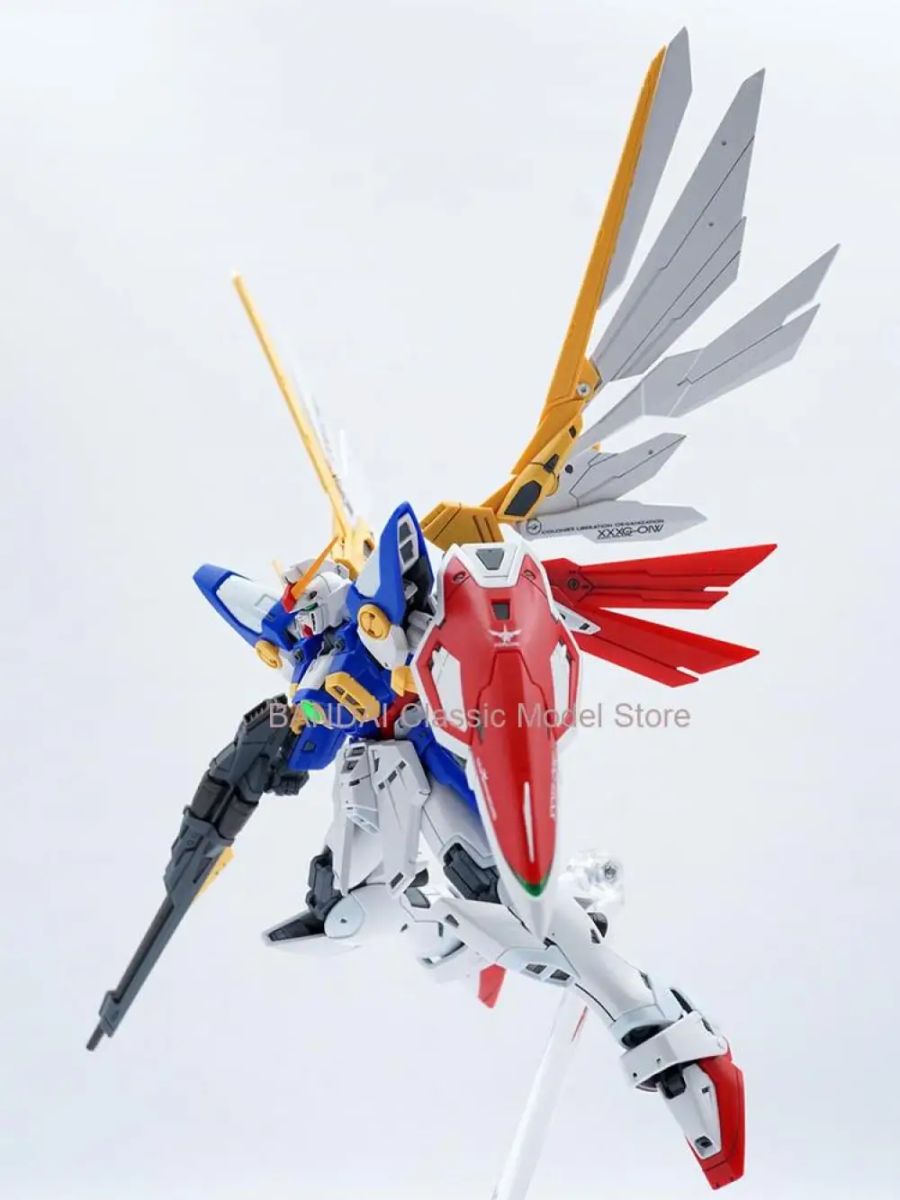 Bandai Figur Aksi GUNDAM Sayap RG Asli XXXG-01W Kit Model Gundam Mainan Sayap Gundam EW untuk Hadiah Anak Laki-laki untuk Anak-anak