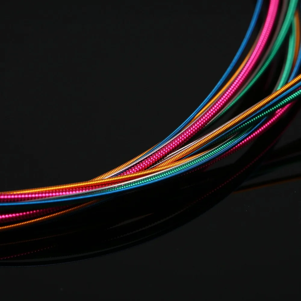 2Sets Colorful Acoustic Guitar Strings Alloy Smooth And Stable Tuning Replacement Guitar Strings Musical Instrument Strings