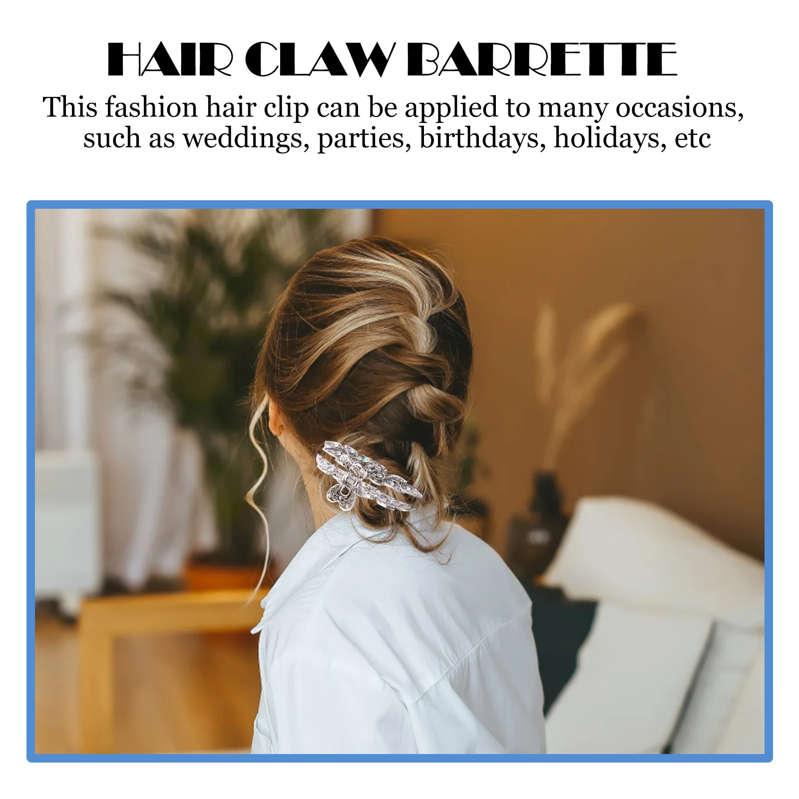 

2pcs Rhinestone Flower Claw Clip Vintage Jaw Barrette For Women Thick Thin Long Short Hair Holders Wedding Party Use Hair