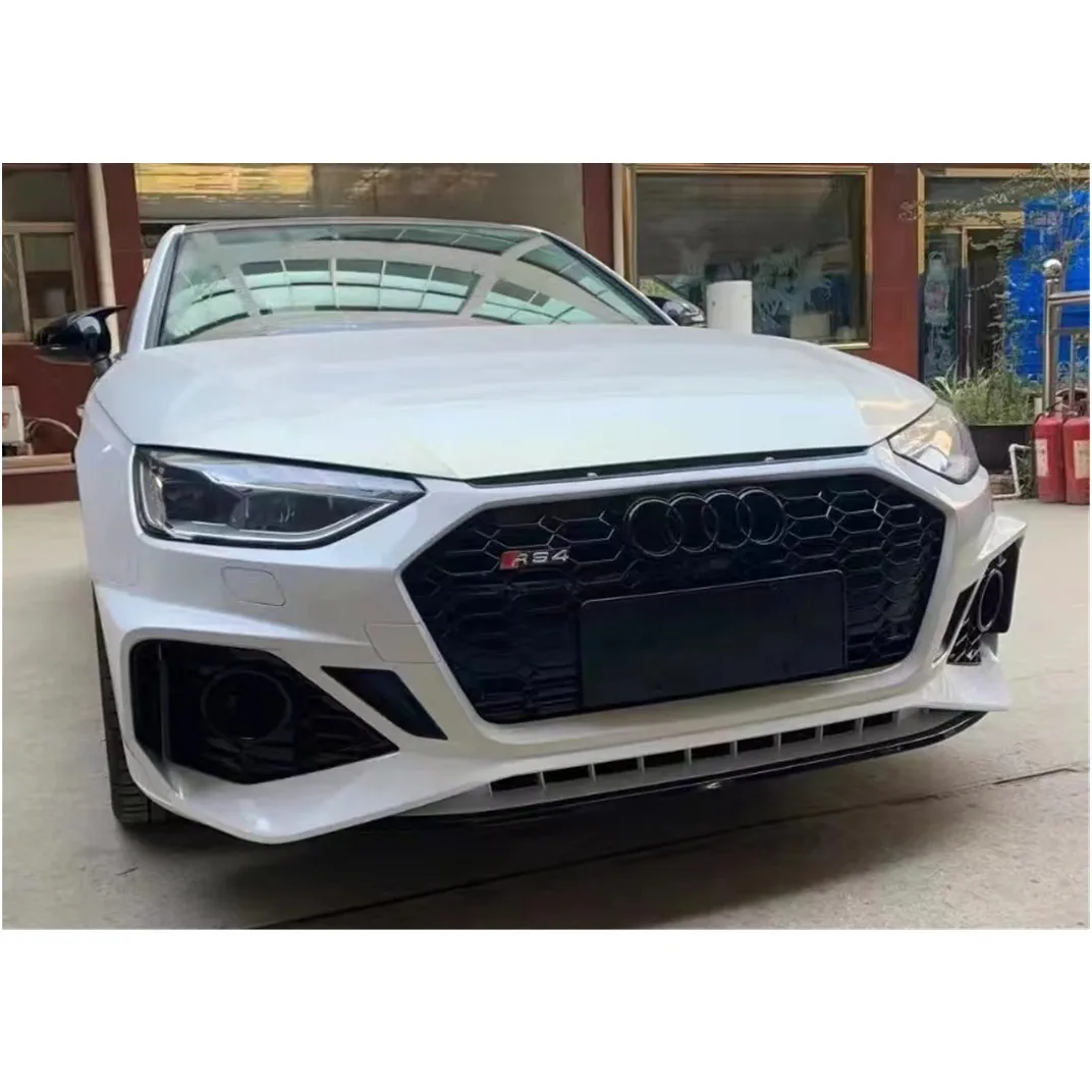 Body kit for audis A4 2021 modified to RS4 include front and rear bumper assembly with grille rear diffuser tail pipes