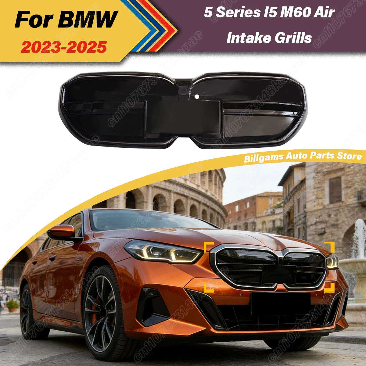 For BMW 5 Series Electric I5 M60 Style 2023 2024 2025 Automobile Front Air Intake Grille Heat Dissipation Cover Decoration Kit