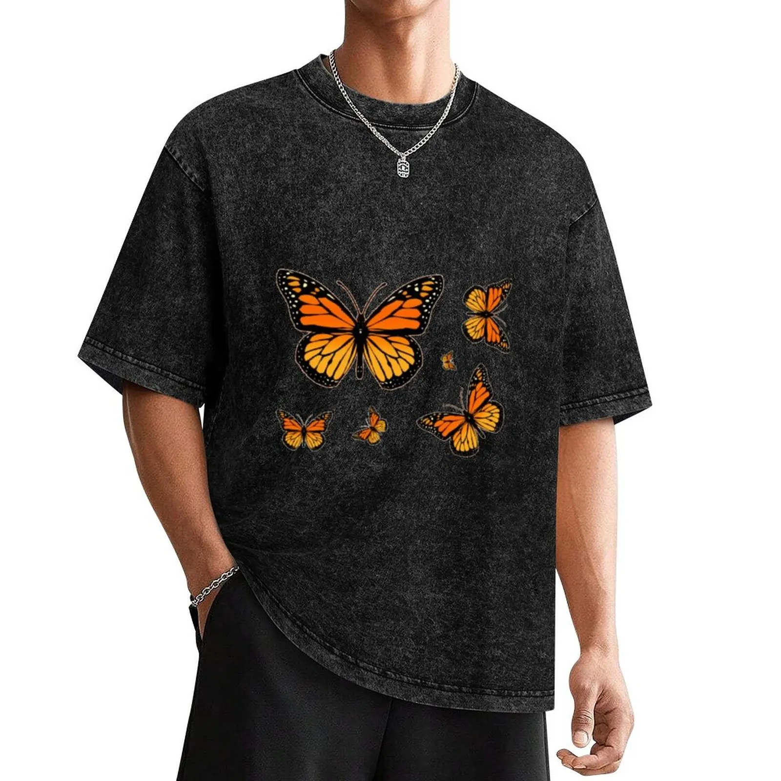 

monarch butterflies T-Shirt oversizeds summer top mens vintage t shirts