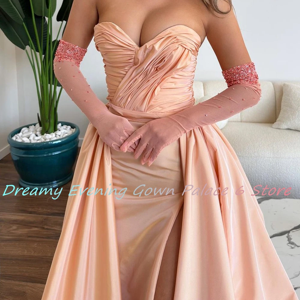 Abito da sera in cristallo con maniche staccabili a trapezio in raso sexy personalizzato Temperamento Lunghezza pavimento abiti para mujer