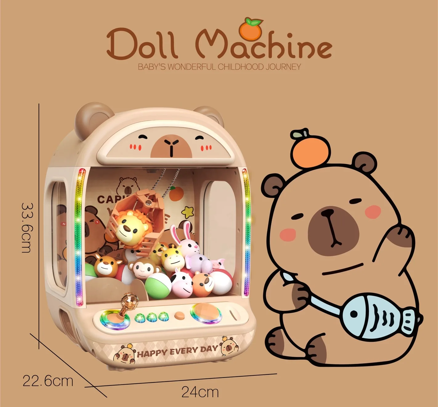 DIY Doll Machine Kids Coin Operated Play Game Mini Claw Catch Toy Crane Machines Music Doll Children Xmas Gifts Toys