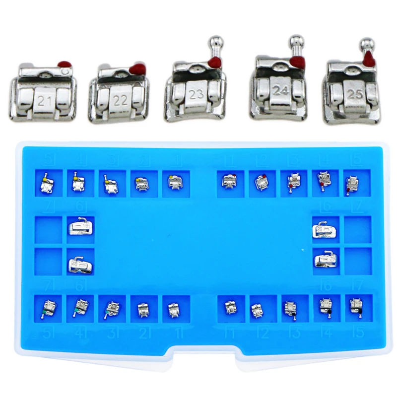 24pcs/Box KND Orthodontic Metal Self-Ligating Bracket MBT/ROHT 022 345HOOKS/ 24Pcs Roth 022 345H Metal Self Ligating Bracket