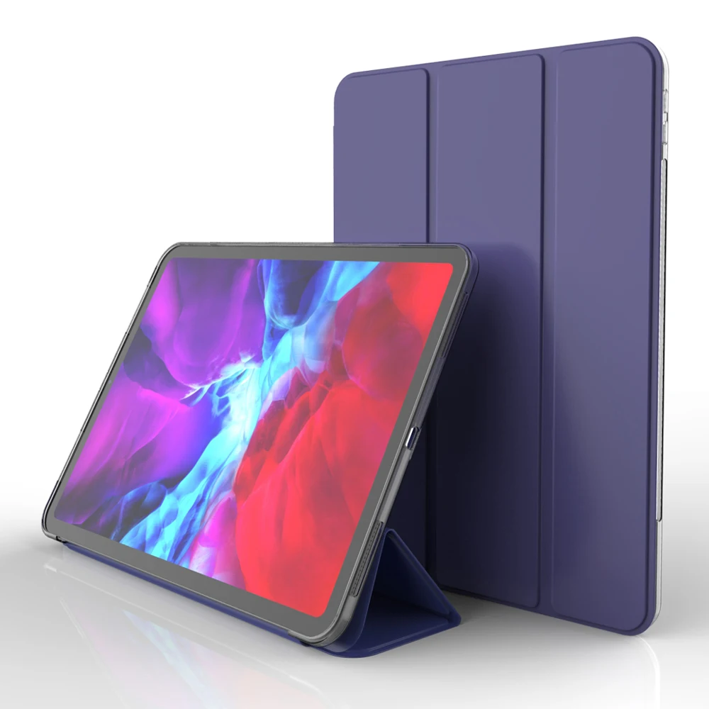 Silicone Cover  for iPad Case Pro 12 9  2021 2020 2018 PU Leather Protective Shell for iPad Pro 11 Case 2020 Transparent Back