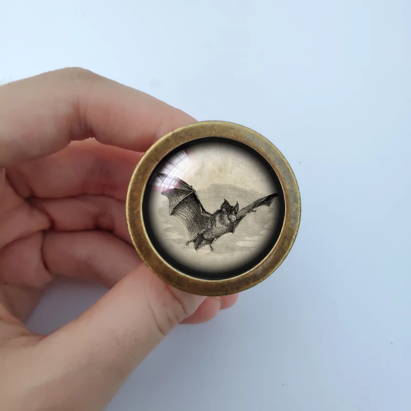 

Bat Cabinet Dresser Knobs pull Glass Cabochon Knob Domed Cabinet Knobs Furniture Knobs