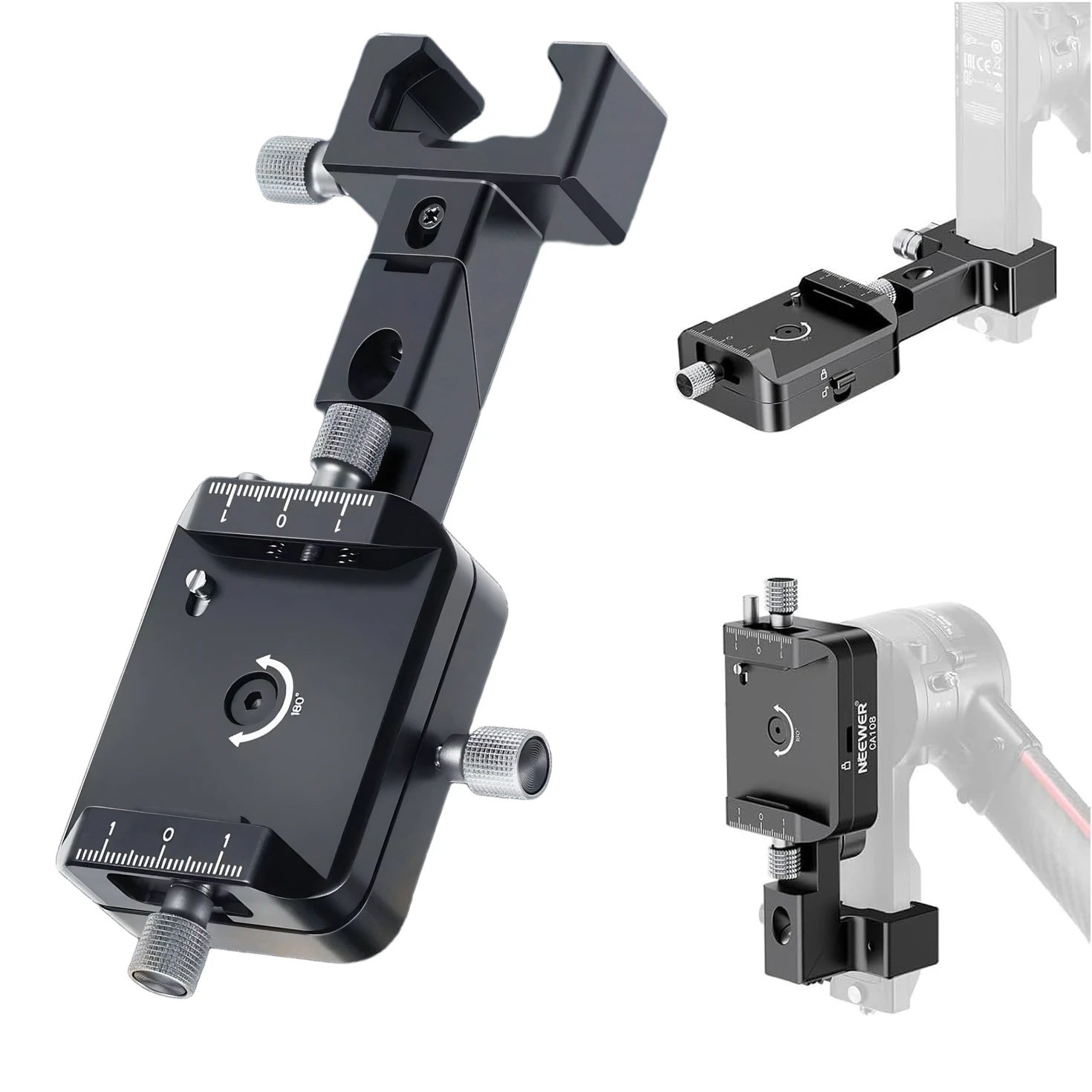 Vertical Camera Mount for Ronin RS4 RS4 Pro RS3 Pro RS 3 RS 2 Gimbal Accessories, Metal Adjustable Horizontal-to-Vertical Plate