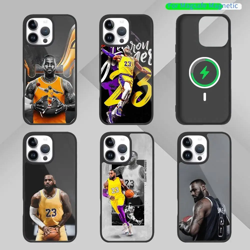 

LeBron J-James Famous basketball Phone Case For iPhone17,16,15,14,13 Plus,Pro Max Magnetic For Magsafe Wireless Charging
