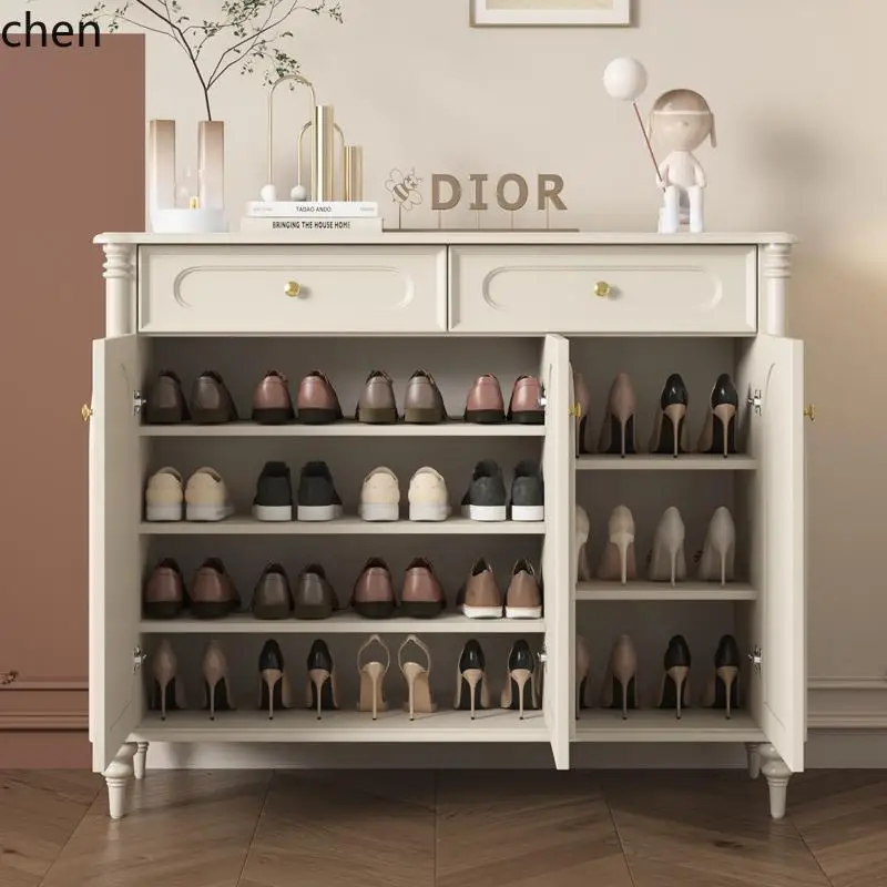 ZML Solid Wood Shoe Cabinet Home Doorway casual Modern Storage Cabinet Storage Cabinet