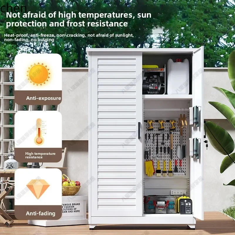 CZ  Outdoor Garden Tool Cabinet Shutter Balcony Storage Cabinet Waterproof Sunproof Outdoor Rainproof Miscellaneous Cleaning