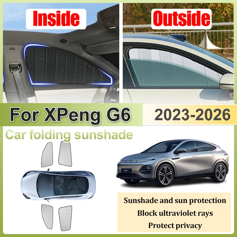 

Солнцезащитные шторки для XPeng G6 (2023-2026): аксессуары, защита от солнца и УФ-лучей, конфиденциальность