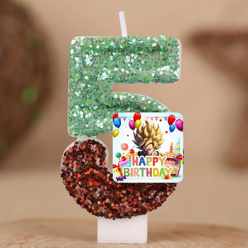 

Dragon Ball Themed Number Candle 0-9 years old Kids Birthday Cake Decoration Supplies Cute Cartoon Anime Figure Party Decor Gift