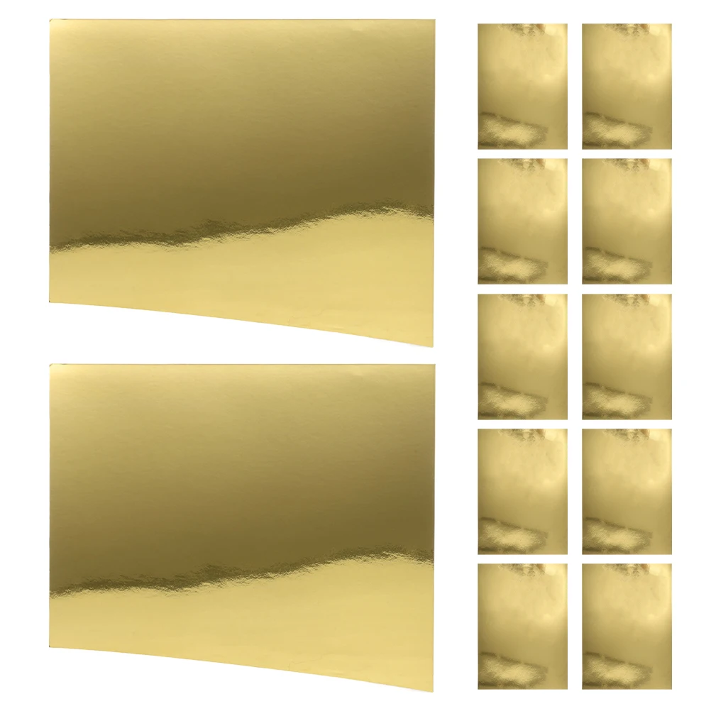 

20Pcs Metallic Mirror Card Stock Golden Foil Sheets for DIY Crafts Invitations Scrapbook Handmade Paper Cards Sugar Wraps