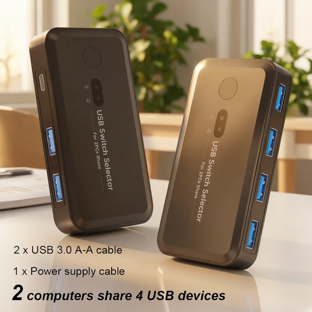 MZX USB 3.0 Switch KVM Switcher Selector KM Hub Docking Station Dock 2 Computer Laptop PC Accessories Share Keyboard for Macbook