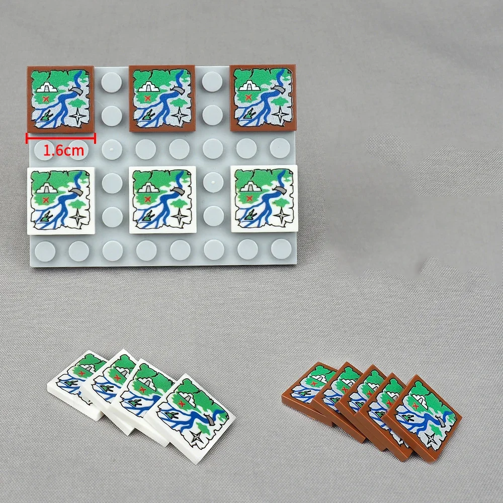 MOC 10PCS 3068 Ruine Maya Compatibile Bordo di Mattoni Stampato Pavimento 2X2 Modello Mappa Building Blocks Particelle Giocattolo Per Bambini Regali per bambini