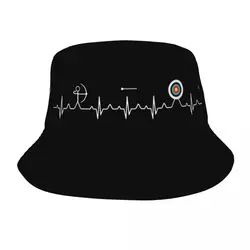 Archery Heartbeat Target Bucket Hats Summer Beach Hatwear  Arrow Sport Fisherman Cap for Outdoor Sport Boonie Hat Lightweight