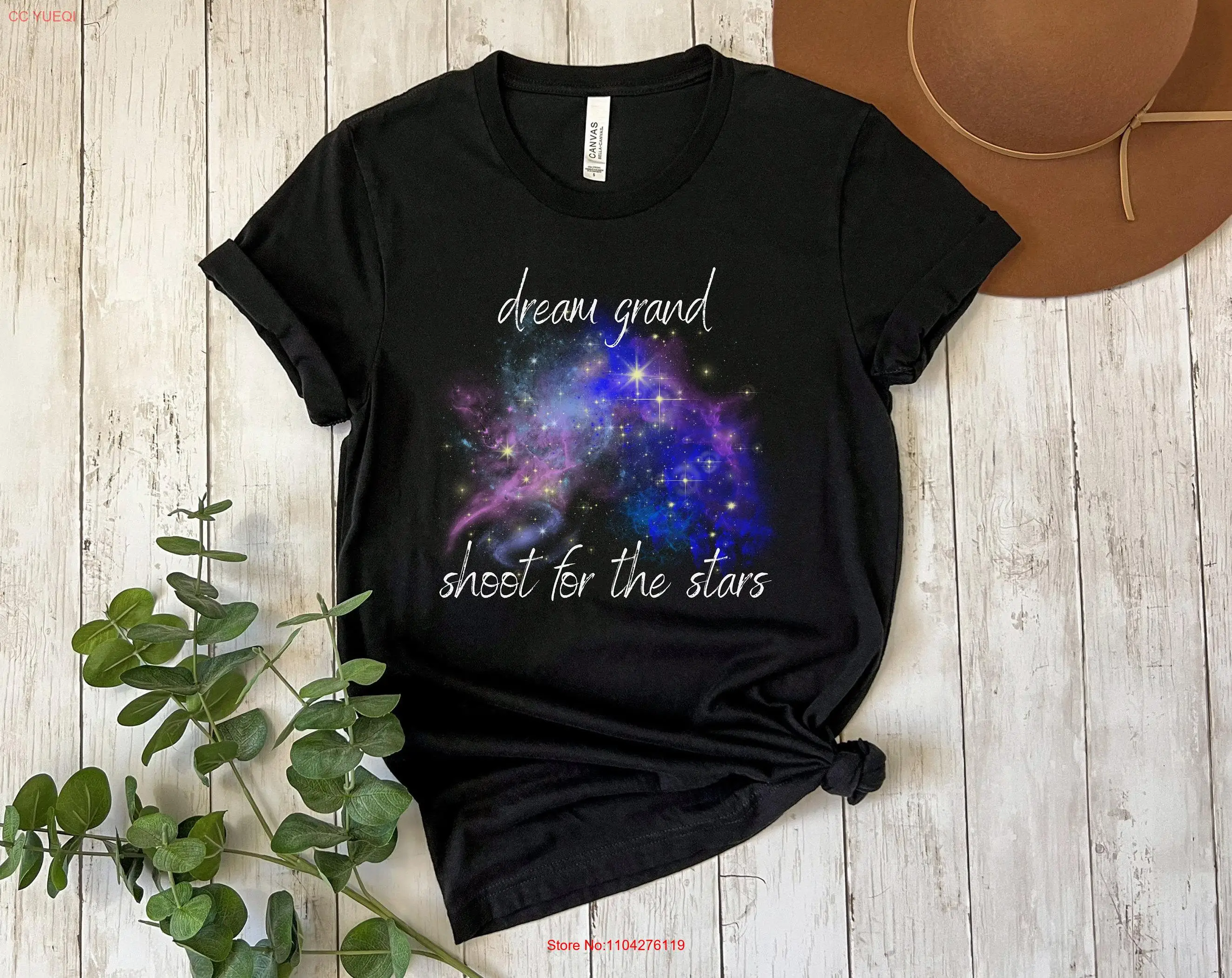 space shirt inspirational T cool star galaxy night sky dream colorful pink and blue unisex tees long or short sleeves