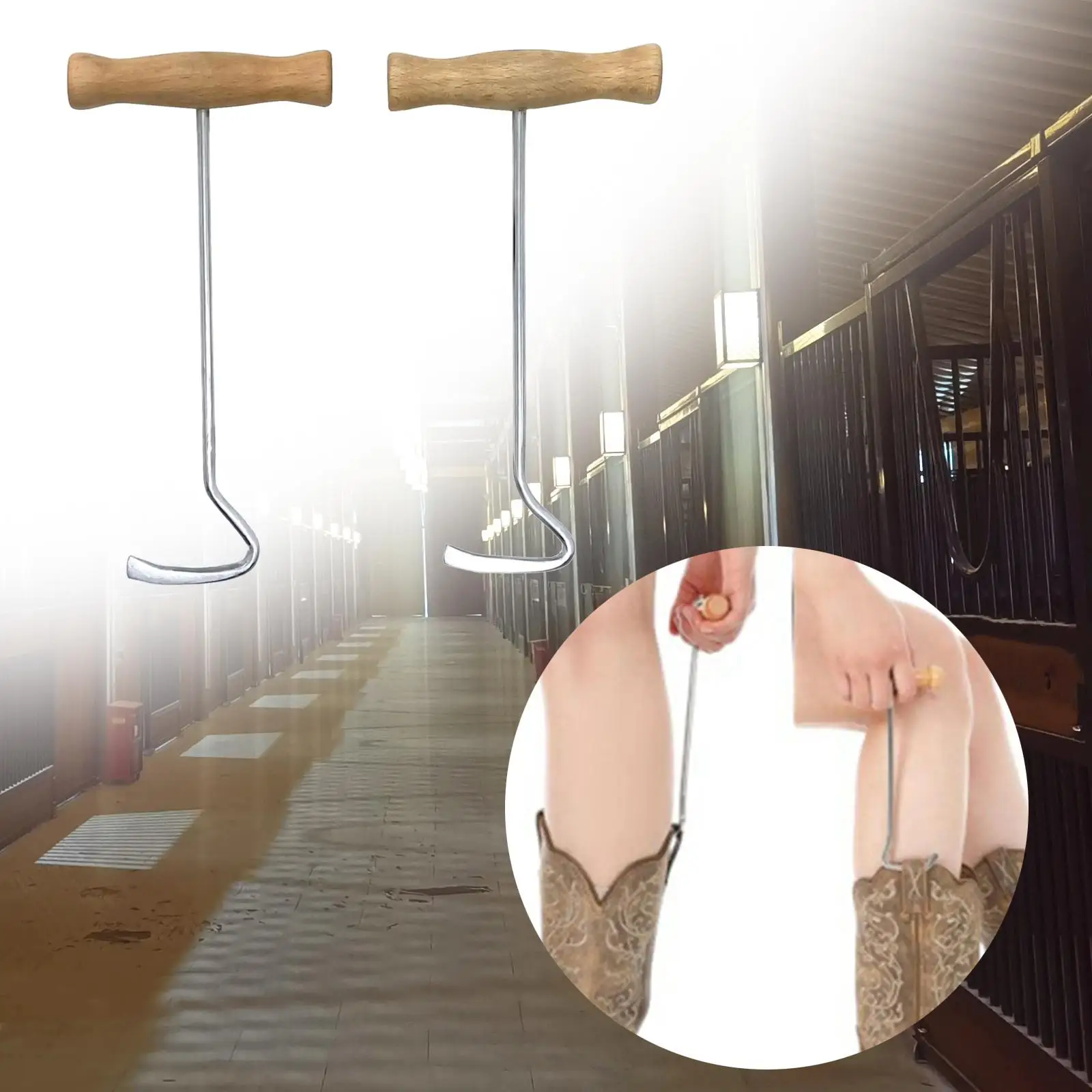 2 قطعة خطافات التمهيد طويلة ركوب التمهيد تسحب مريحة قبضة قوية مستقرة #4