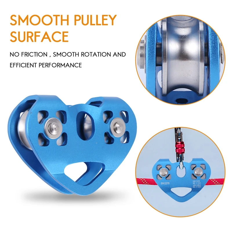 حبل كابل فولاذية مزدوجة التسلق على شكل قلب ، سرعة عالية ، عربة بسحاب ، 13 ، 24KN