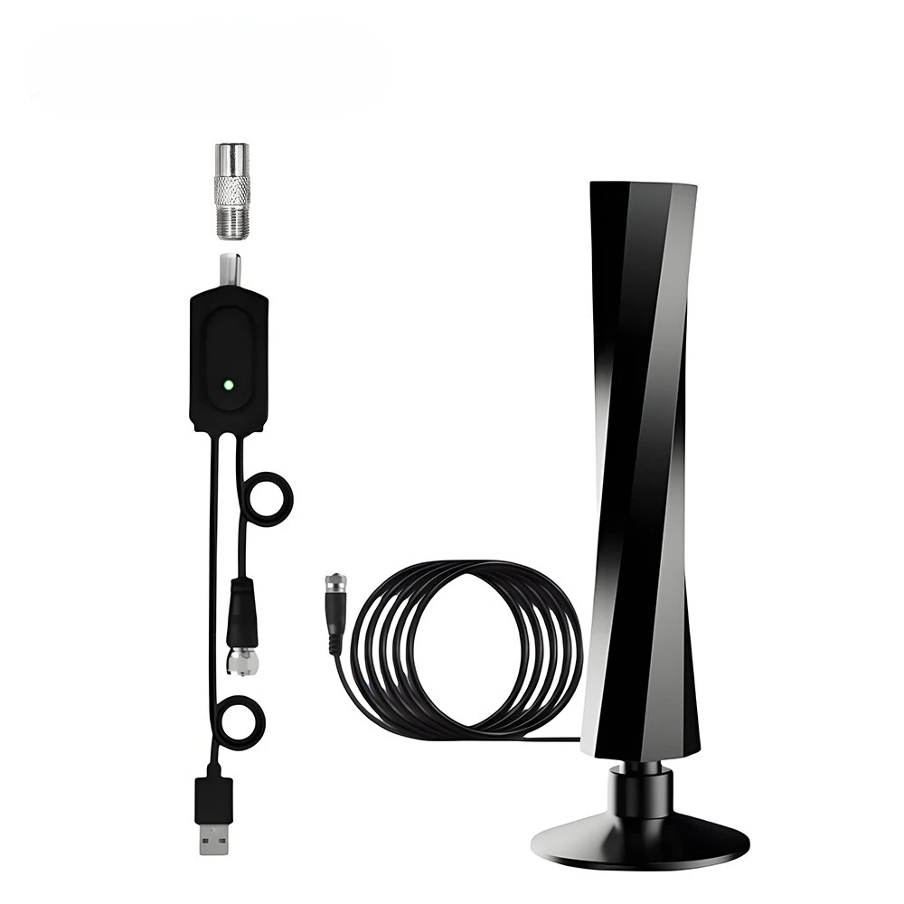 هوائي تلفزيون داخلي لجميع أجهزة التلفاز الذكية الرقمية طويلة المدى مع إشارة مكبر للصوت للقنوات المحلية يدعم 4K 1080P TM/TK ATSC