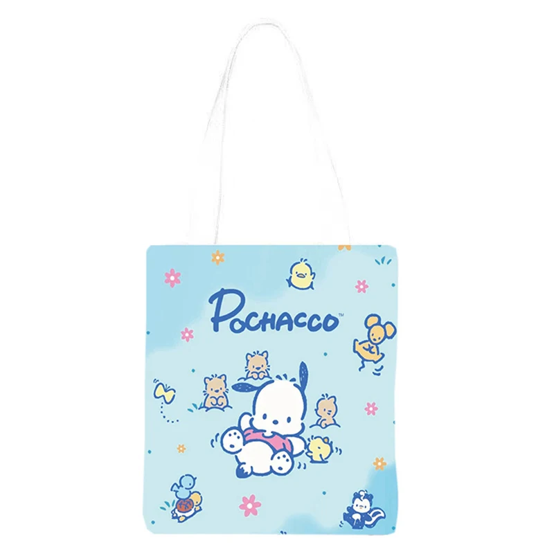 Sanrio Kuromi Handbag My Melody Kawaii Cartoon Cute Student Large Capacity Canvas Bag Books Lunchbox Shoulder Bag Toys Girls