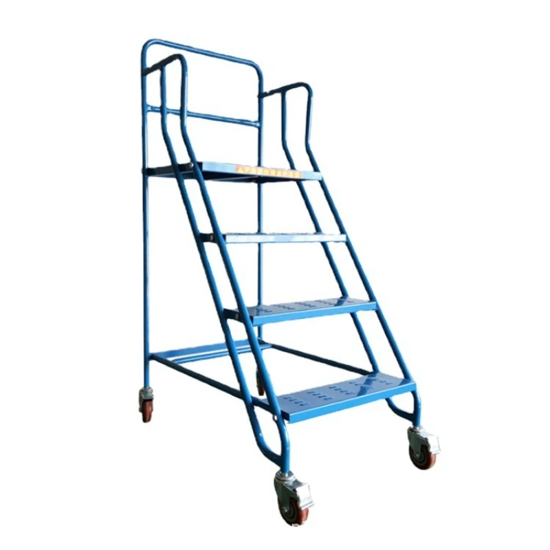 Mobile platform tally and pickup ladder Industrial warehousing operation Pulley, climbing car