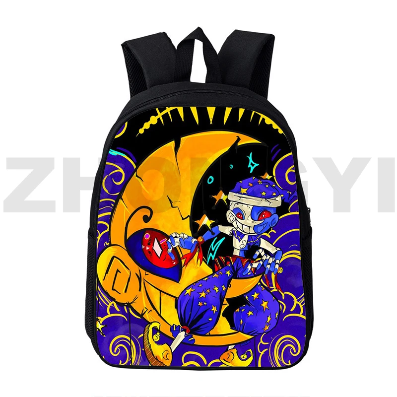 Funny Fnaf Sundrop Moondrop School Backpack 3D Preppy Style Children Bookbag 12/16 Inch Fashion Travel Bag Women Canvas Handbags