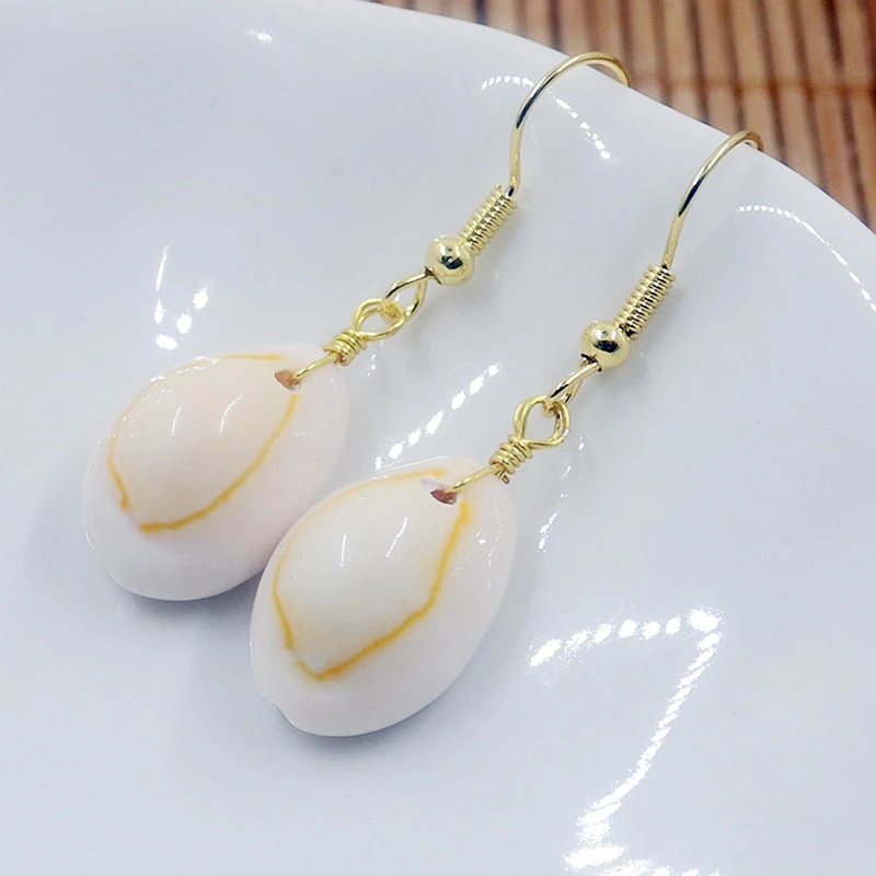 Natural Sea Conch Shell Drop Earring For Women Dangle Earrings Original DIY Jewelry Beach Girl Party Gift