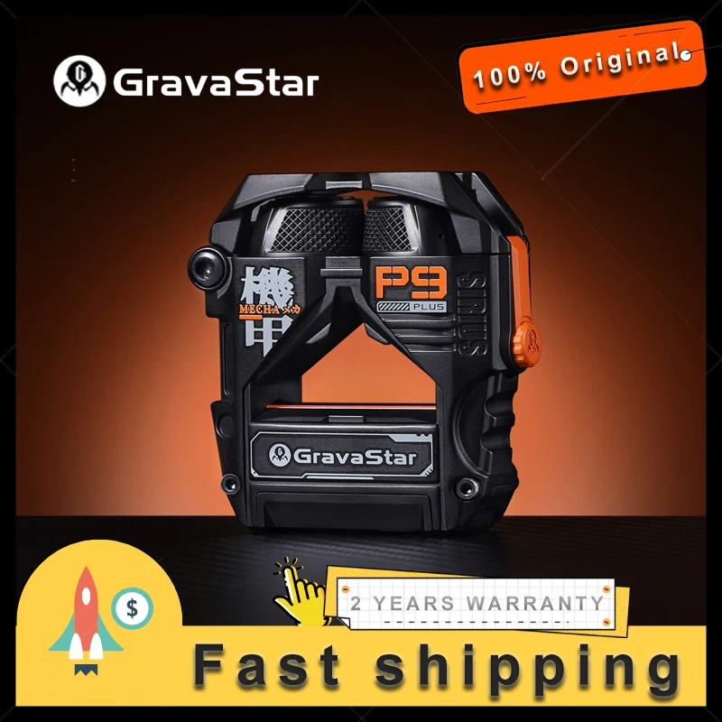 GravaStar Sirius P9 Plus Auriculares True Wireless, Auriculares ANC con cancelación activa de ruido Bluetooth 5.3, 28 horas de reproducción, ENC Clear