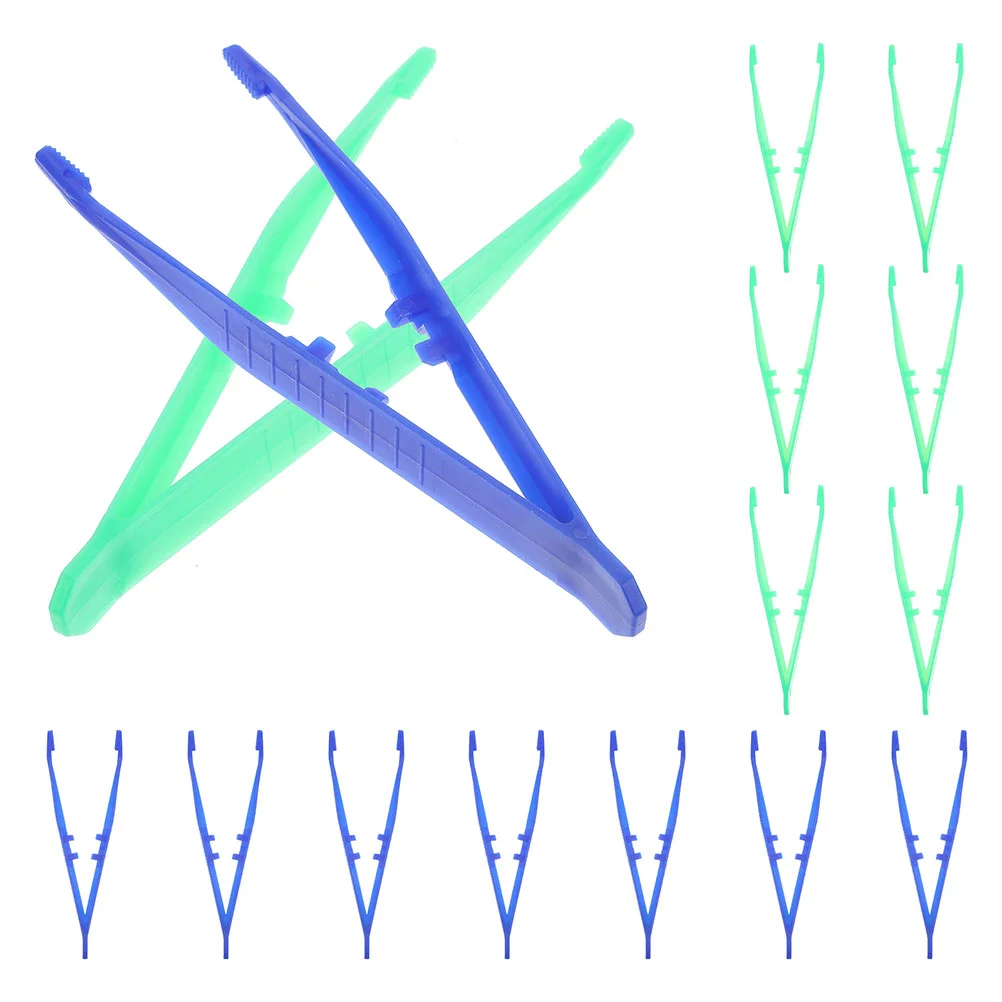 20 pinças descartáveis dos pces crianças ferramentas para artesanato plástico escola criança jóias grânulo