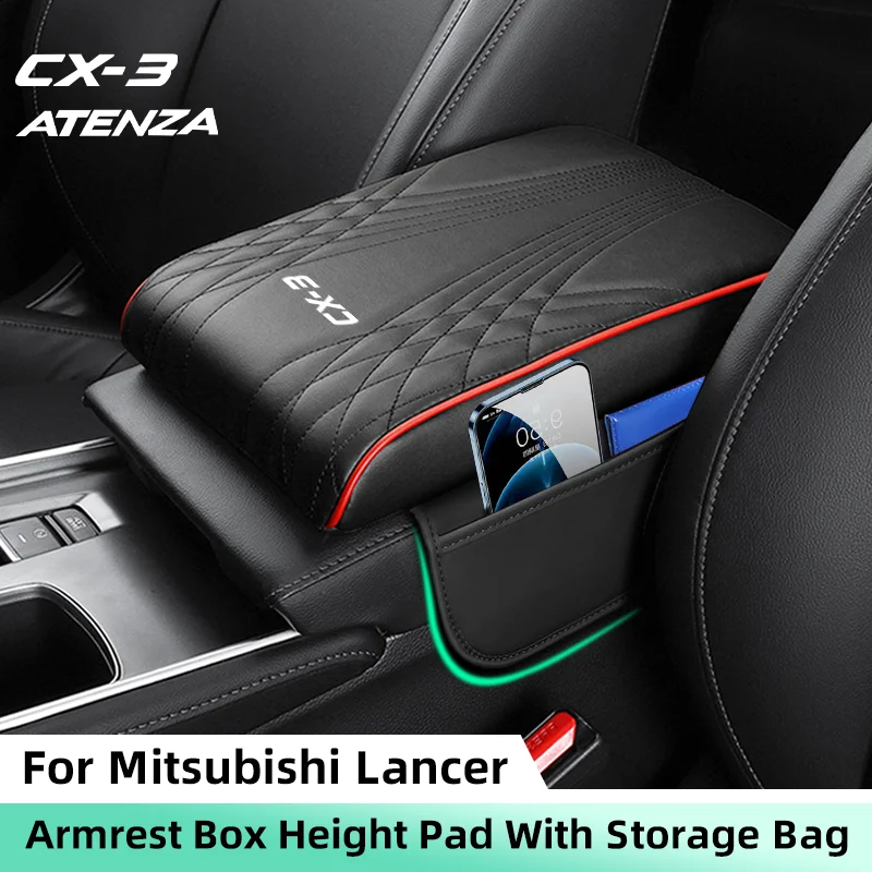 Car Armrest Box Height Pad with Storage Bag Sponge Height Pad For Mazda CX3 ATENZA Center Console Armrest Support Protective Mat