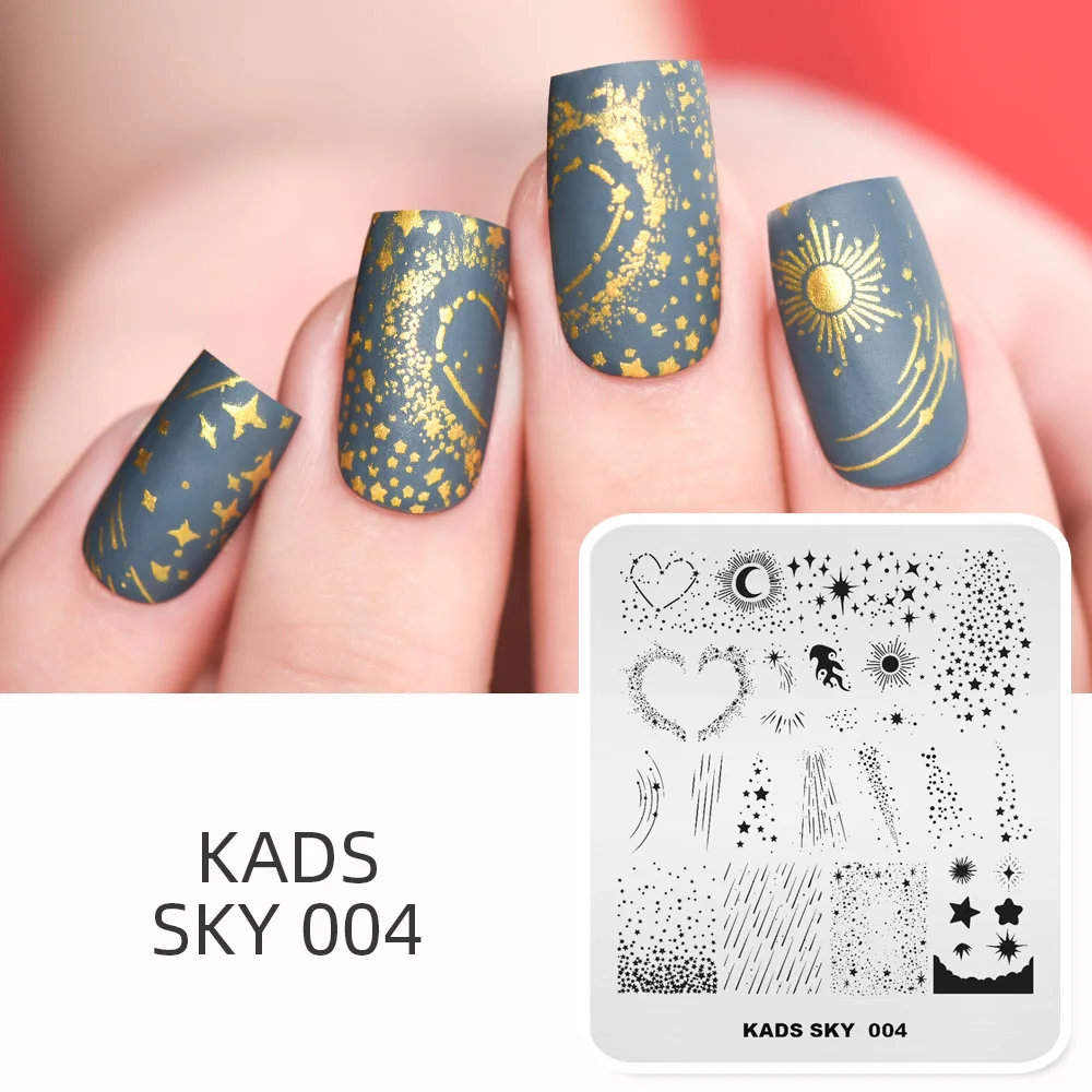 

KADS Nail Stamping Plates New Stamp for Nails Flower Leaves Summer Star Rabbit Designs Stamp Template Manicure Stamping Stencil