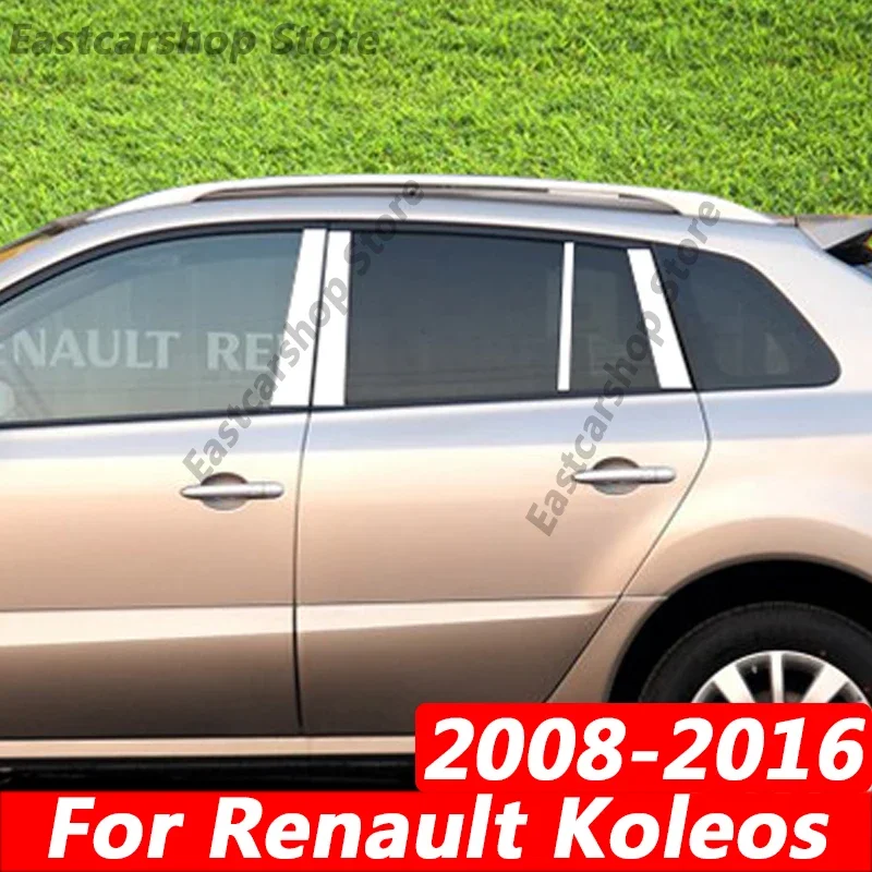 

For Renault Koleos 2016 2015 2014 Auto Exterior Stainless Steel Car Door Window Column BC Pillar Post Cover Trim 2008-2013